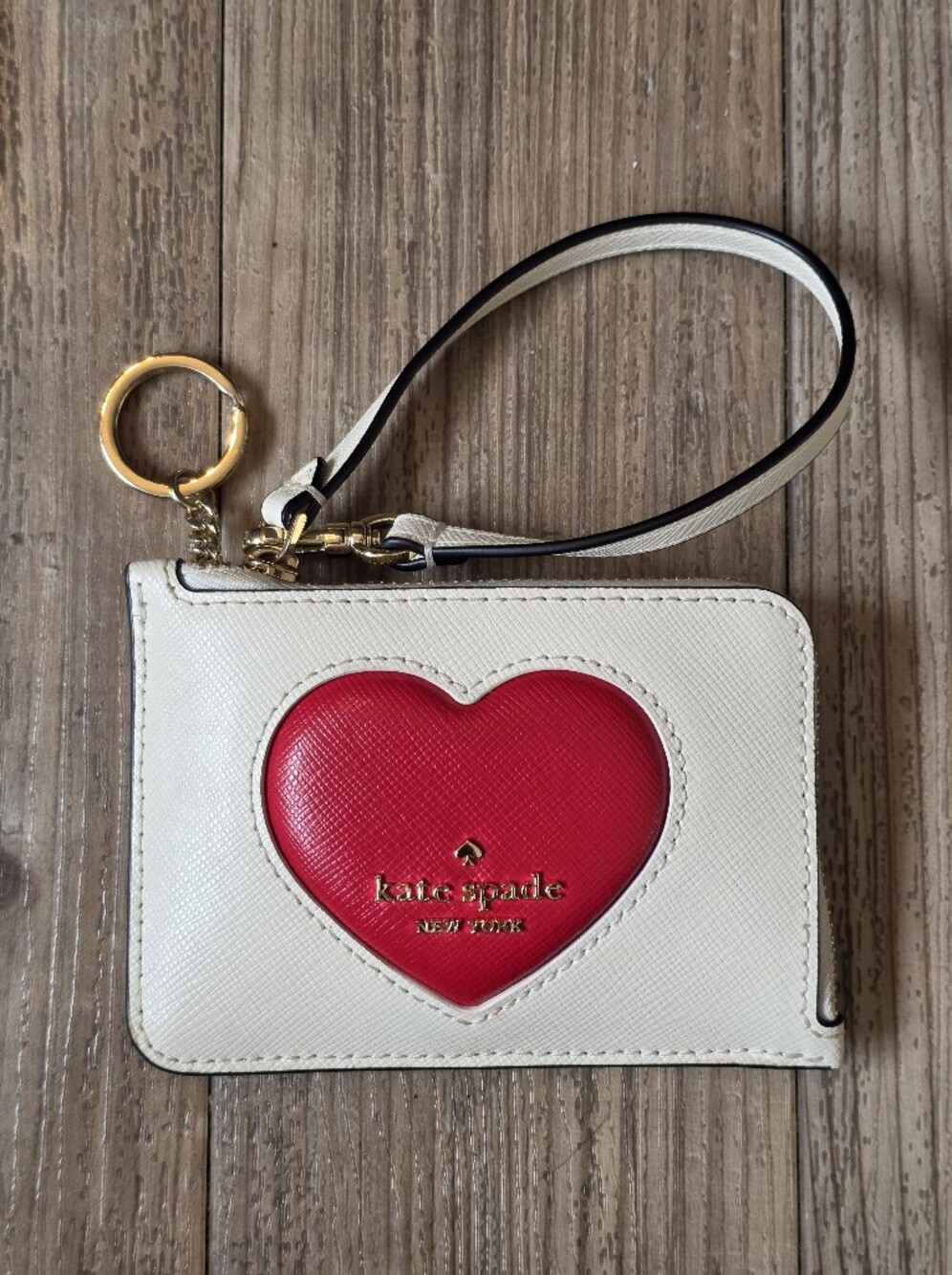Kate Spade New York Madison Puffy Heart Small Card Holder Wristlet